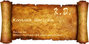 Kontsek Darinka névjegykártya